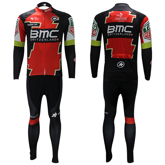 Maglia BMC Manica Lunga 2017 rosso e verde